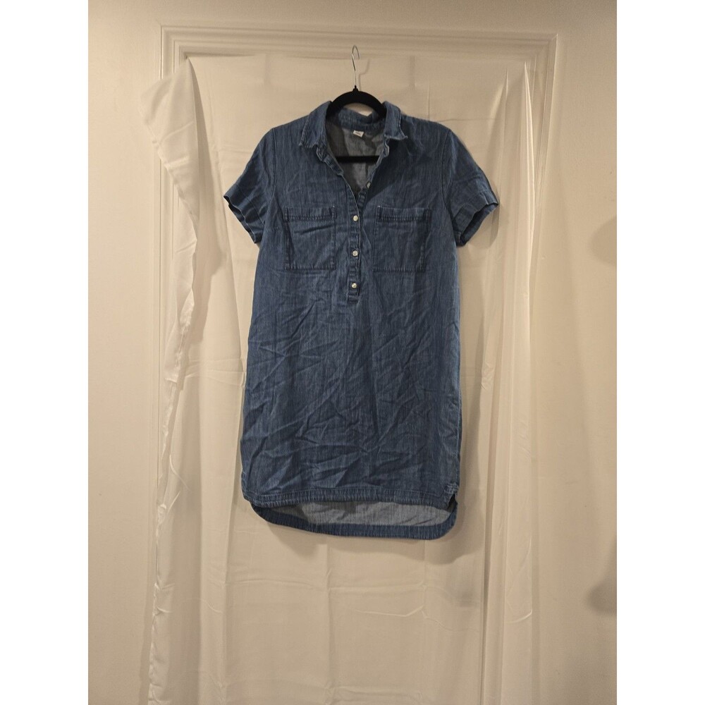 Old Navy Women's Medium Denim Shift Dress Short Sleeve Blue